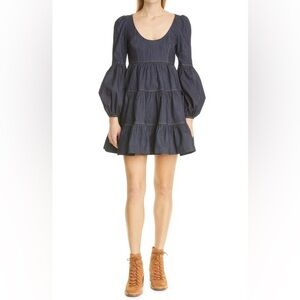 Cinq a Sept Rose Long Sleeve Stretch Denim Dress